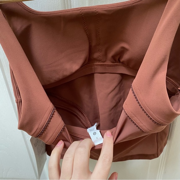 NWT Lululemon Nulu Mesh-Back Shelf-Bra Yoga Tank Top crop top orange brick - Picture 6 of 6